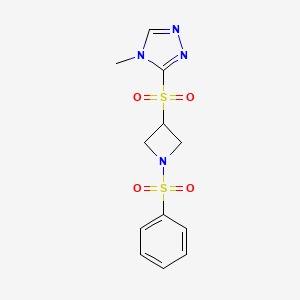 4-methyl-3-((1-(phenylsulfonyl)azetidin-3-yl)sulfonyl)-4H-1,2,4-triazole
