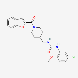 molecular formula C23H24ClN3O4 B2534776 1-((1-(苯并呋喃-2-羰基)哌啶-4-基)甲基)-3-(5-氯-2-甲氧基苯基)脲 CAS No. 1235098-79-9