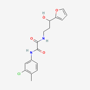 molecular formula C16H17ClN2O4 B2534781 N1-(3-chloro-4-methylphenyl)-N2-(3-(furan-2-yl)-3-hydroxypropyl)oxalamide CAS No. 1421480-90-1