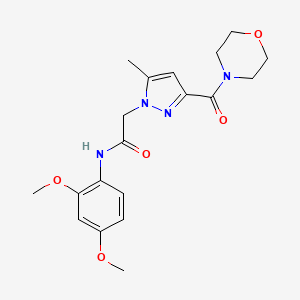 molecular formula C19H24N4O5 B2534789 N-(2,4-dimethoxyphenyl)-2-(5-methyl-3-(morpholine-4-carbonyl)-1H-pyrazol-1-yl)acetamide CAS No. 1170454-79-1