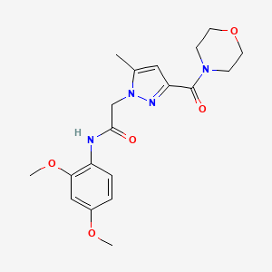 molecular formula C19H24N4O5 B2534789 N-(2,4-二甲氧基苯基)-2-(5-甲基-3-(吗啉-4-羰基)-1H-吡唑-1-基)乙酰胺 CAS No. 1170454-79-1