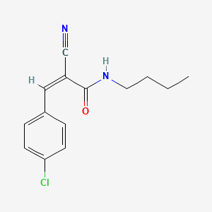 molecular formula C14H15ClN2O B2534796 (Z)-N-Butyl-3-(4-chlorophenyl)-2-cyanoprop-2-enamide CAS No. 23850-40-0