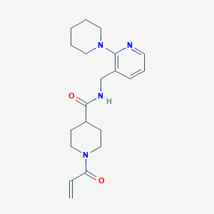 molecular formula C20H28N4O2 B2534797 N-[(2-Piperidin-1-ylpyridin-3-yl)methyl]-1-prop-2-enoylpiperidine-4-carboxamide CAS No. 2361681-81-2