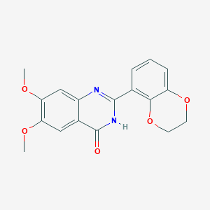 molecular formula C18H16N2O5 B2534800 2-(2,3-Dihydro-1,4-benzodioxin-5-yl)-6,7-dimethoxy-1,4-dihydroquinazolin-4-one CAS No. 1424481-47-9