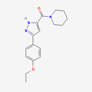 molecular formula C17H21N3O2 B2534802 [5-(4-ethoxyphenyl)-1H-pyrazol-3-yl](piperidin-1-yl)methanone CAS No. 1093657-24-9