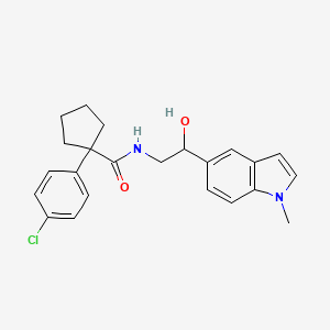 molecular formula C23H25ClN2O2 B2534813 1-(4-氯苯基)-N-(2-羟基-2-(1-甲基-1H-吲哚-5-基)乙基)环戊烷甲酰胺 CAS No. 2034409-32-8