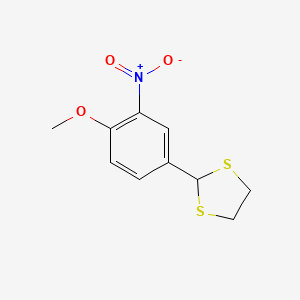 molecular formula C10H11NO3S2 B2534814 2-(4-Methoxy-3-nitrophenyl)-1,3-dithiolane CAS No. 329078-95-7