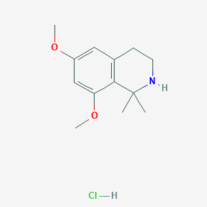molecular formula C13H20ClNO2 B2534815 6,8-Dimethoxy-1,1-dimethyl-1,2,3,4-tetrahydroisoquinoline hydrochloride CAS No. 2225141-79-5