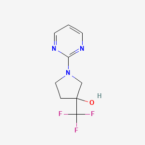 molecular formula C9H10F3N3O B2534826 1-(Pyrimidin-2-yl)-3-(trifluoromethyl)pyrrolidin-3-ol CAS No. 1875624-67-1