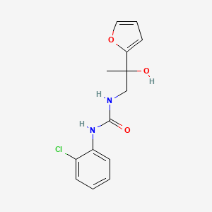 molecular formula C14H15ClN2O3 B2534833 1-(2-Chlorophenyl)-3-(2-(furan-2-yl)-2-hydroxypropyl)urea CAS No. 1396846-41-5