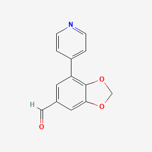 molecular formula C13H9NO3 B2534840 7-Pyridin-4-yl-1,3-benzodioxole-5-carbaldehyde CAS No. 2055235-08-8