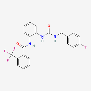 molecular formula C22H17F4N3O2 B2534843 N-(2-(3-(4-fluorobenzyl)ureido)phenyl)-2-(trifluoromethyl)benzamide CAS No. 1202981-00-7