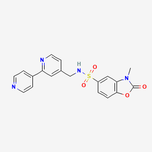 molecular formula C19H16N4O4S B2534850 N-([2,4'-联吡啶]-4-基甲基)-3-甲基-2-氧代-2,3-二氢苯并[d]恶唑-5-磺酰胺 CAS No. 2034322-53-5