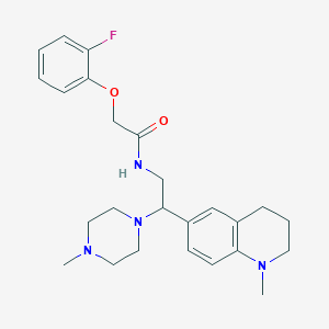 molecular formula C25H33FN4O2 B2534851 2-(2-fluorophenoxy)-N-(2-(1-methyl-1,2,3,4-tetrahydroquinolin-6-yl)-2-(4-methylpiperazin-1-yl)ethyl)acetamide CAS No. 922118-80-7