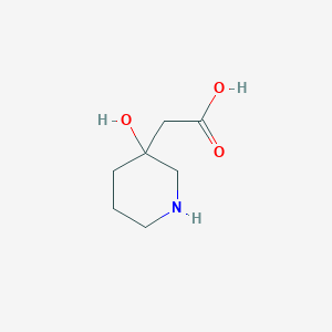 molecular formula C7H14ClNO3 B2534854 2-(3-羟基哌啶-3-基)乙酸 CAS No. 1541480-48-1