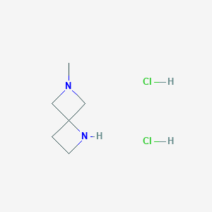molecular formula C6H14Cl2N2 B2534856 6-甲基-1,6-二氮杂螺[3.3]庚烷；二盐酸盐 CAS No. 2580233-20-9