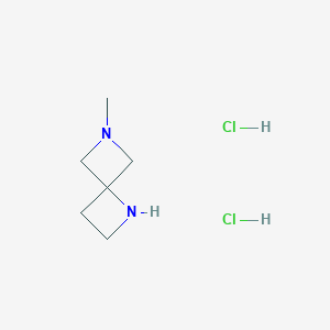 molecular formula C6H14Cl2N2 B2534856 6-甲基-1,6-二氮杂螺[3.3]庚烷二盐酸盐 CAS No. 2580233-20-9