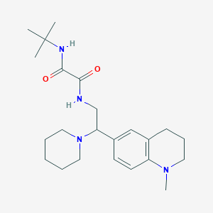 molecular formula C23H36N4O2 B2534867 N-(叔丁基)-N'-[2-(1-甲基-1,2,3,4-四氢喹啉-6-基)-2-哌啶-1-基乙基]乙二酰胺 CAS No. 922092-83-9