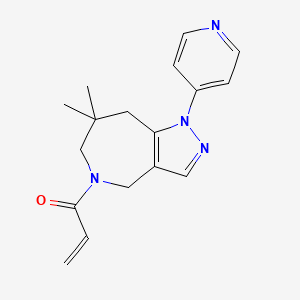 molecular formula C17H20N4O B2534869 1-[7,7-dimethyl-1-(pyridin-4-yl)-1H,4H,5H,6H,7H,8H-pyrazolo[4,3-c]azepin-5-yl]prop-2-en-1-one CAS No. 2094611-81-9