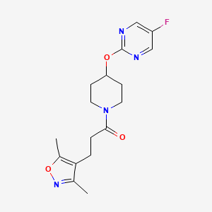 molecular formula C17H21FN4O3 B2534876 3-(3,5-Dimethyl-1,2-oxazol-4-yl)-1-[4-(5-fluoropyrimidin-2-yl)oxypiperidin-1-yl]propan-1-one CAS No. 2380062-04-2