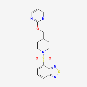 molecular formula C16H17N5O3S2 B2534881 4-[4-(Pyrimidin-2-yloxymethyl)piperidin-1-yl]sulfonyl-2,1,3-benzothiadiazole CAS No. 2379986-82-8