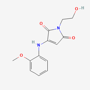 molecular formula C13H14N2O4 B2534888 1-(2-hydroxyethyl)-3-((2-methoxyphenyl)amino)-1H-pyrrole-2,5-dione CAS No. 920875-05-4