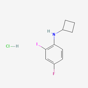 molecular formula C10H12ClFIN B2534889 N-Cyclobutyl-4-fluoro-2-iodoaniline;hydrochloride CAS No. 2378503-75-2