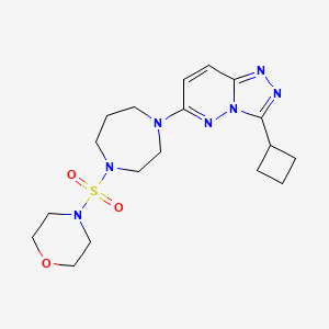 molecular formula C18H27N7O3S B2534896 4-[[4-(3-Cyclobutyl-[1,2,4]triazolo[4,3-b]pyridazin-6-yl)-1,4-diazepan-1-yl]sulfonyl]morpholine CAS No. 2320824-34-6