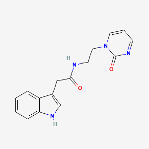 2-(1H-indol-3-yl)-N-(2-(2-oxopyrimidin-1(2H)-yl)ethyl)acetamide