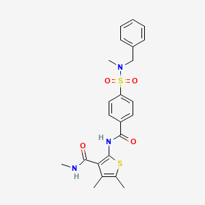 molecular formula C23H25N3O4S2 B2534908 2-(4-(N-benzyl-N-methylsulfamoyl)benzamido)-N,4,5-trimethylthiophene-3-carboxamide CAS No. 896299-71-1