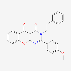 molecular formula C26H20N2O4 B2534912 2-(4-methoxyphenyl)-3-phenethyl-3H-chromeno[2,3-d]pyrimidine-4,5-dione CAS No. 883952-39-4