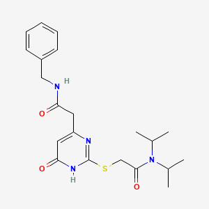 molecular formula C21H28N4O3S B2534915 2-((4-(2-(benzylamino)-2-oxoethyl)-6-oxo-1,6-dihydropyrimidin-2-yl)thio)-N,N-diisopropylacetamide CAS No. 1170254-13-3