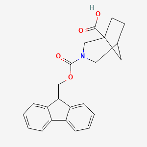 molecular formula C23H23NO4 B2534918 3-(9H-Fluoren-9-ylmethoxycarbonyl)-3-azabicyclo[3.2.1]octane-1-carboxylic acid CAS No. 1992953-24-8