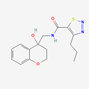 molecular formula C16H19N3O3S B2534924 N-((4-hydroxychroman-4-yl)methyl)-4-propyl-1,2,3-thiadiazole-5-carboxamide CAS No. 1396683-79-6