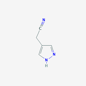 molecular formula C5H5N3 B2534925 2-(1H-pyrazol-4-yl)acetonitrile CAS No. 1195672-98-0