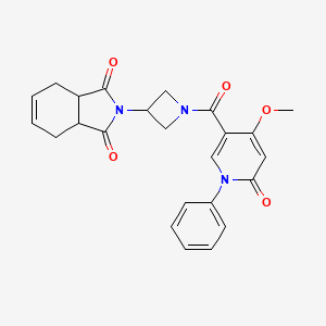molecular formula C24H23N3O5 B2534933 2-(1-(4-methoxy-6-oxo-1-phenyl-1,6-dihydropyridine-3-carbonyl)azetidin-3-yl)-3a,4,7,7a-tetrahydro-1H-isoindole-1,3(2H)-dione CAS No. 1904074-84-5
