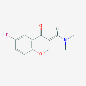 molecular formula C12H12FNO2 B2534943 (3E)-3-[(Dimethylamino)methylene]-6-fluoro-2,3-dihydro-4H-chromen-4-one CAS No. 254985-34-7