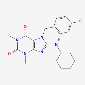 7-(4-chlorobenzyl)-8-(cyclohexylamino)-1,3-dimethyl-1H-purine-2,6(3H,7H)-dione