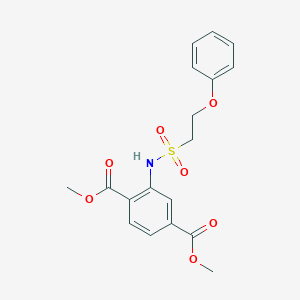 molecular formula C18H19NO7S B2534967 对苯二甲酸二甲酯 2-(2-苯氧基乙基磺酰胺) CAS No. 1351661-15-8