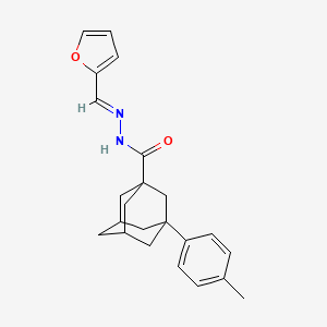 molecular formula C23H26N2O2 B2534970 N'-[(1E)-(furan-2-yl)methylidene]-3-(4-methylphenyl)adamantane-1-carbohydrazide CAS No. 324062-80-8