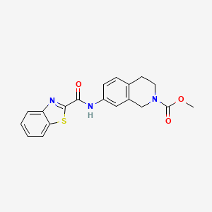 molecular formula C19H17N3O3S B2534979 methyl 7-(benzo[d]thiazole-2-carboxamido)-3,4-dihydroisoquinoline-2(1H)-carboxylate CAS No. 1448054-60-1