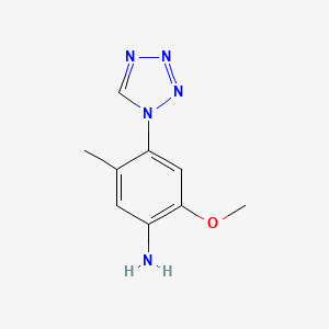 molecular formula C9H11N5O B2534983 2-methoxy-5-methyl-4-(1H-tetrazol-1-yl)aniline CAS No. 1280601-18-4