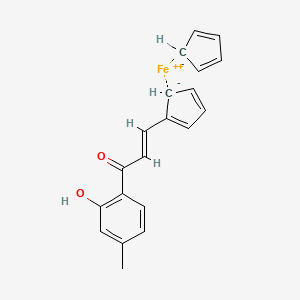 molecular formula C20H16FeO2 B2534984 Cyclopenta-1,3-diene;(E)-3-cyclopenta-1,3-dien-1-yl-1-(2-hydroxy-4-methylphenyl)prop-2-en-1-one;iron(2+) CAS No. 301847-75-6
