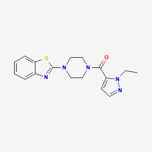 molecular formula C17H19N5OS B2534988 (4-(benzo[d]thiazol-2-yl)piperazin-1-yl)(1-ethyl-1H-pyrazol-5-yl)methanone CAS No. 1172471-75-8