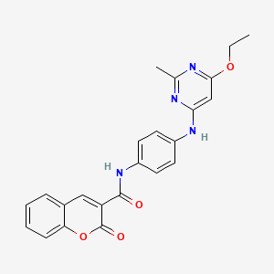 molecular formula C23H20N4O4 B2534992 N-(4-((6-ethoxy-2-methylpyrimidin-4-yl)amino)phenyl)-2-oxo-2H-chromene-3-carboxamide CAS No. 946355-51-7