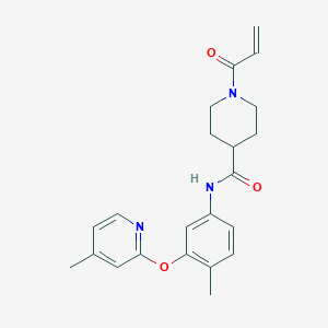 molecular formula C22H25N3O3 B2534997 N-[4-Methyl-3-(4-methylpyridin-2-yl)oxyphenyl]-1-prop-2-enoylpiperidine-4-carboxamide CAS No. 2361719-83-5