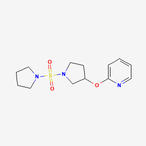 molecular formula C13H19N3O3S B2535011 2-((1-(Pyrrolidin-1-ylsulfonyl)pyrrolidin-3-yl)oxy)pyridine CAS No. 1903821-55-5