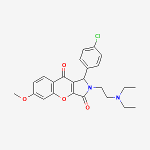 molecular formula C24H25ClN2O4 B2535012 1-(4-Chlorophenyl)-2-(2-(diethylamino)ethyl)-6-methoxy-1,2-dihydrochromeno[2,3-c]pyrrole-3,9-dione CAS No. 886156-47-4
