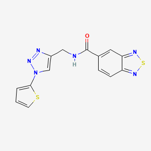 molecular formula C14H10N6OS2 B2535014 N-((1-(thiophen-2-yl)-1H-1,2,3-triazol-4-yl)methyl)benzo[c][1,2,5]thiadiazole-5-carboxamide CAS No. 2034304-93-1
