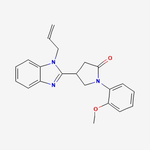 molecular formula C21H21N3O2 B2535016 4-(1-烯丙基-1H-苯并[d]咪唑-2-基)-1-(2-甲氧基苯基)吡咯烷-2-酮 CAS No. 874615-39-1